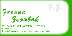 ferenc zsombok business card